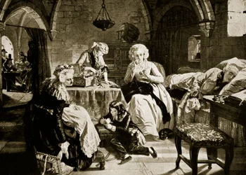 Ludvig XVI och hans familj i templet, illustration från 