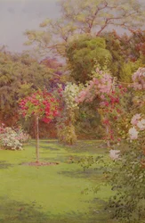 En rosenträdgård (akvarell på papper)