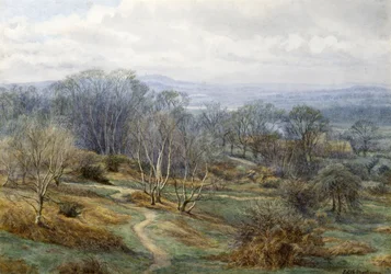 Hampstead Heath ser mot Harrow on the Hill, ca 1880 (wc på papper)