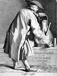 Kaffehandlare - teckning av Bouchardon