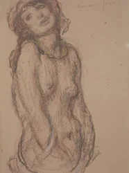 Naken (krita på papper)