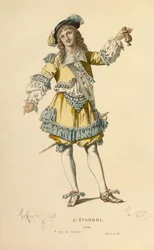 Kostym för rollen som Lelie, ca 1868 (gravyr)