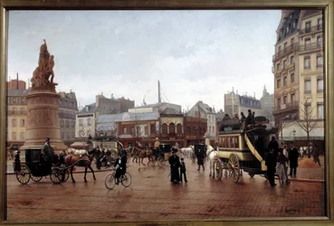 Utsikt över Place Clichy 1896 Målning av Edmond Grandjean (1844-1908) 1896 Sön. 0,85x1,3 m Paris, Musee Carnavalet