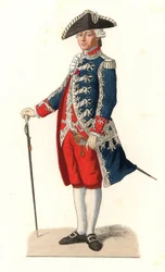 Charles Gravier, greve av Vergennes (1719-1787), i uniform som kapten för vakterna vid kungens dörr, Frankrike