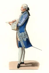 Charles Rosalie de Rohan Chabot (1740-1813), greve av Jarnac, efter en målning från 1777 av Olivier - Litografi från en illustration av Edmond Lechevallier-Chevignard (1825-1902), från "Costumes historiques des 16e"