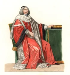 Jean Antoine de Mesme (1661-1723), herre av Irval, greve av Avaux, fransk magistrat 1600-talet, efter en målning från 1653, av Philippe de Champaigne (1602-1674) - Litografi baserad på en illustration av Edmond Lechevallier-Chevignard ( 1825-1902), extrak