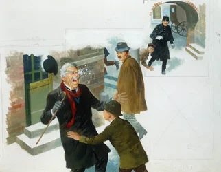 En snöboll, från Heart, av Edmondo De Amicis, teckning