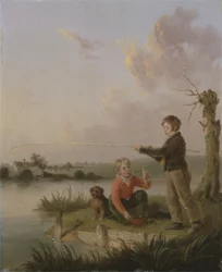 The Young Anglers (olja på panel)
