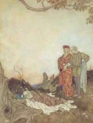 Illustration till "Stormen" Akt II, Scen 1