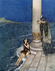 La petite sirène - i "Contes" av Hans Christian Andersen, ill. av Edmund (Edmond) Dulac (1882-1953), red. Piazza, Paris