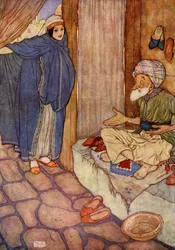 Mustapha tvivlade mycket på sin förmåga att avstå från frågor, illustration från "Ali Baba och de fyrtio tjuvarna