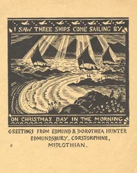 Jag såg tre segelfartyg, ca 1930 (gouache på papper)