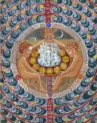 Three Kings: The tree of life, odaterad (gouache på papper)