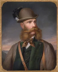 Porträtt av Franz Joseph I av Österrike i jaktklänning, 1877