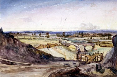 Översikt över Hampstead, London, 1837