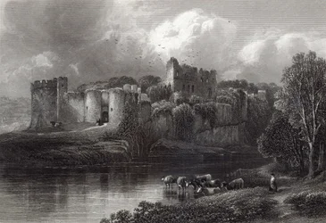 Chepstow Castle, graverad av R. Hinshelwood, tryckt av Cassell und Company Ltd