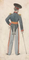 Bakifrån av en soldat