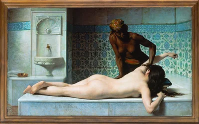 The massage (målning på duk)