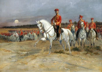 Tsarevich Nicholas granskar trupperna