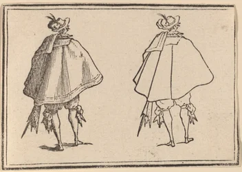 Gentleman in Large Mantle, sedd bakifrån