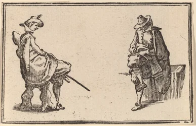 Två sittande figurer