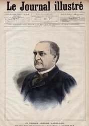 Jerome Bonaparte dit Plon (Plonplon) (1822-1891) (Napoleon-Jerome Bonaparte eller Prins Jerome Napoleon), son till Jerome Bonaparte (1784-1860) - Gravyr av Navellier i "The Illustrous Journal" från 1891