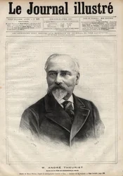 Porträtt av Andre Theuriet (1833-1907), fransk romanförfattare, poet och akademiker - Gravyr av Navellier i "Le journal illustrious"" från 1891