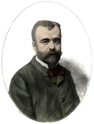 Porträtt av Ernest Lavisse (1842-1922), fransk historiker och akademiker - Gravyr av Navellier i "Le journal illustrious"" från 1892