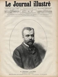 Porträtt av Ernest Lavisse (1842-1922), fransk historiker och akademiker - Gravyr av Navellier i "Le journal illustrious"" från 1892