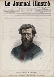 Porträtt av Paul Crampel (1864-1891), fransk upptäcktsresande i Centralafrika - Gravyr av Navellier i "The Illustrous Diary" från 1891