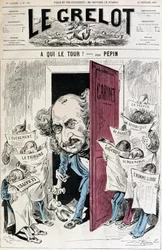 (Tecknad film om tidningscensur) - av Pépin, i "" Le Grelot"" av 1877-02-18