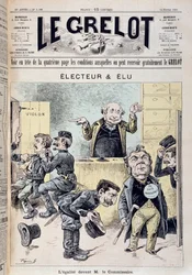 Tecknad serie om parlamentarisk immunitet - i "" Le Grelot"" av 14/02/1892