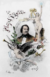 Frontispice av "The veniel synd" av Honore de Balzac. Illustration av Paul Avril (1843-1928) från 1901.
