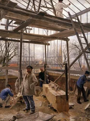 Bygger ett växthus, 1890