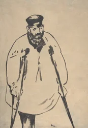 En man på kryckor, 1878.