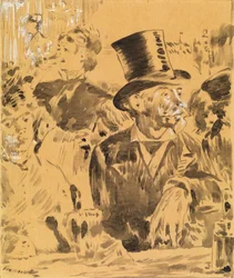 At the Cafe, ca 1880 (tvätt & kinesiskt vitt på papper)