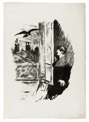 Vid fönstret ("Öppna här slängde jag luckan..."), från The Raven (Le Corbeau)