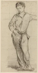 Tillskriven Édouard Manet - Ung man stående (Léon Leenhoff) (recto), 1864-65