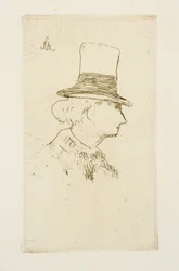 Baudelaire i profil med hatt, 1862