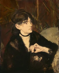 Berthe Morisot håller i en fläkt