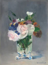 Blommor i en kristallvas. Omkring 1882