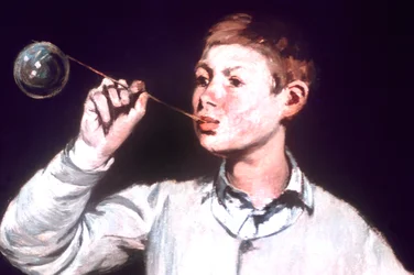 Pojke som blåser bubblor, detalj, 1867