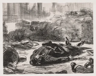 Inbördeskrigsscenen i Paris kommun, 1871.