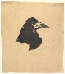 Design för affischen och omslaget till The Raven av Edgar Allan Poe, 1875.