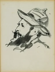 Head of a Man (Claude Monet) 1874 (penna och bläcktvätt på papper)