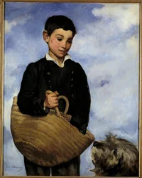 Barn med hund Målning av Edouard Manet (1832-1883)