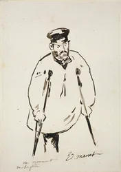 Man på kryckor, c1850-1880
