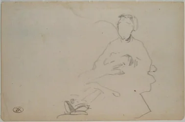 Manet - Skiss av en sittande kvinna (blad ur ett skissblock), ca 1864-1868