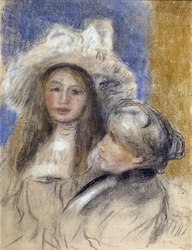 Porträtt av Berthe Morisot (1841-1895) och hans dotter (Julie Manet