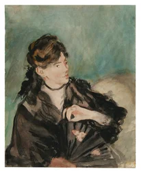Porträtt av Berthe Morisot med en fläkt